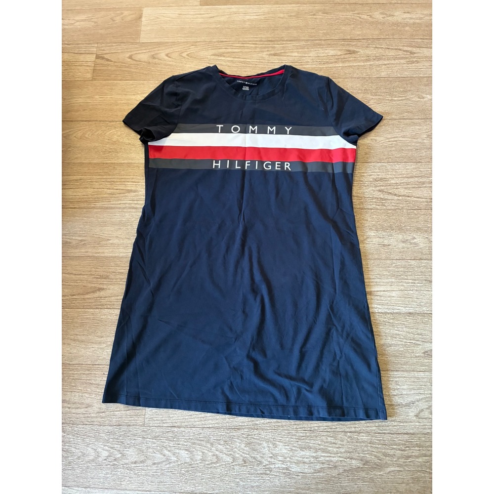 Tommy Hilfiger Womens Navy Blue Logo Stripe T-Shirt Dress XL sold not available
